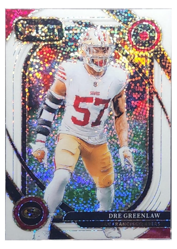 2024 Panini Select Base Set Dre Greenlaw White Sparkle Prizm #252 card