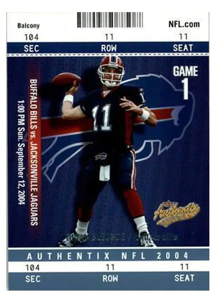 2004 Fleer Authentix Drew Bledsoe Balcony Blue #15 card
