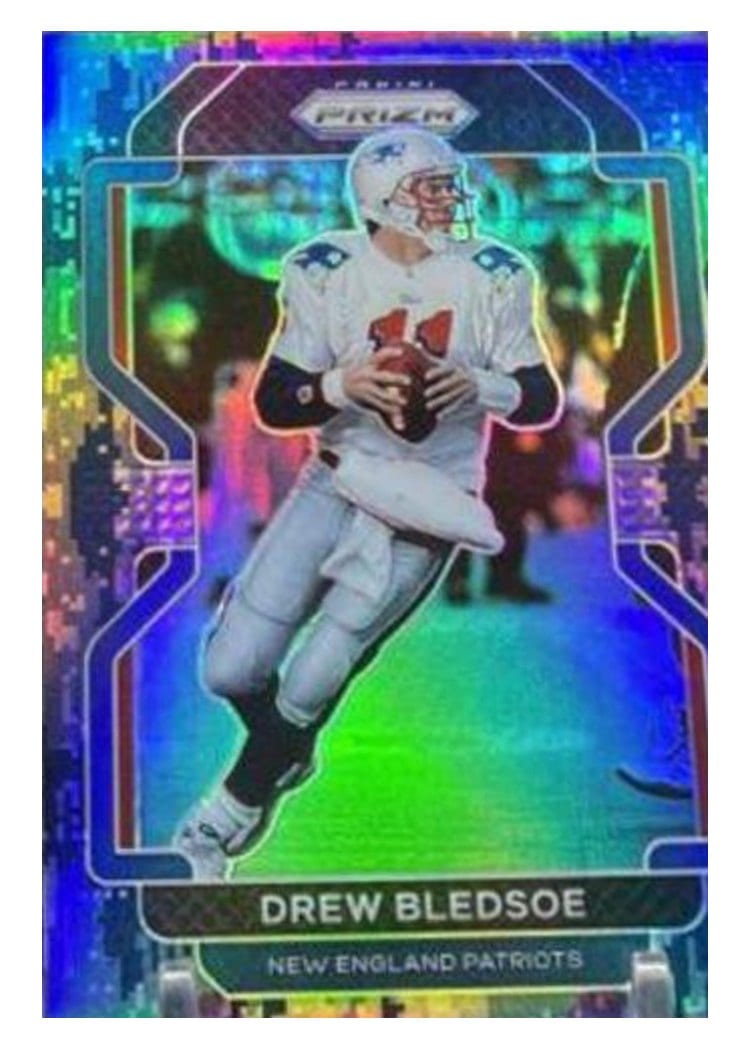 2021 Panini Prizm Base Set Drew Bledsoe Blue Prizm #102 card