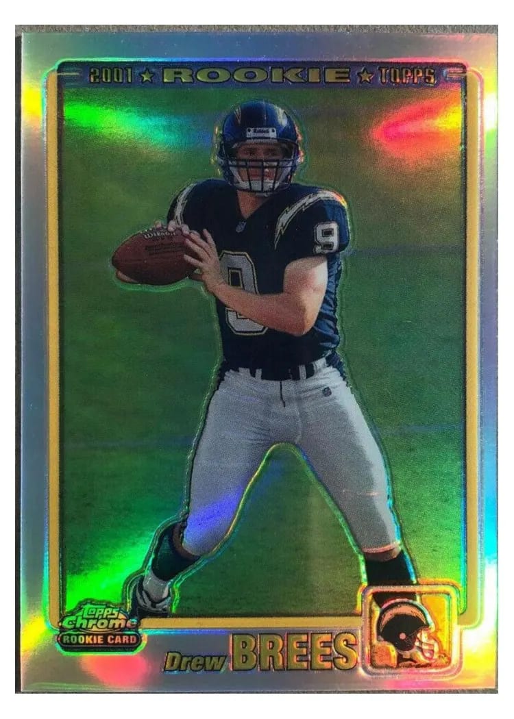 2001 Topps Chrome Drew Brees Rookie Refractor #229 card