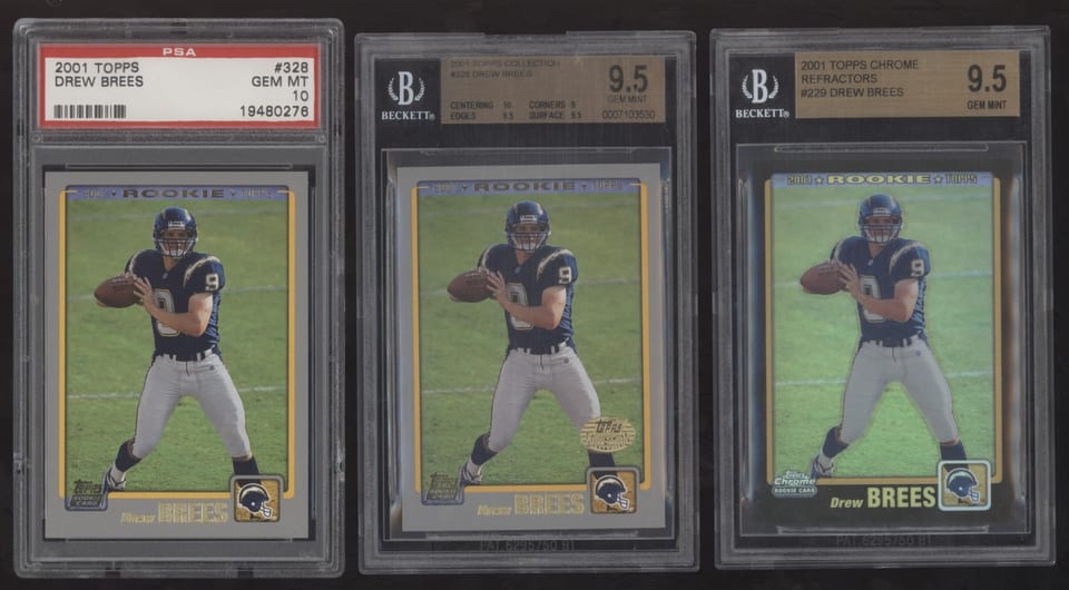 2001 Topps Chrome Drew Brees #229 card