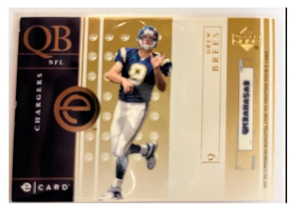 2001 Upper Deck E Card Drew Brees #E-DB card