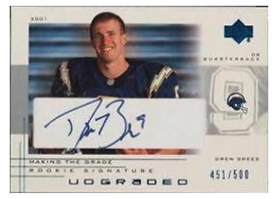 2001 Upper Deck Graded Drew Brees #47 card