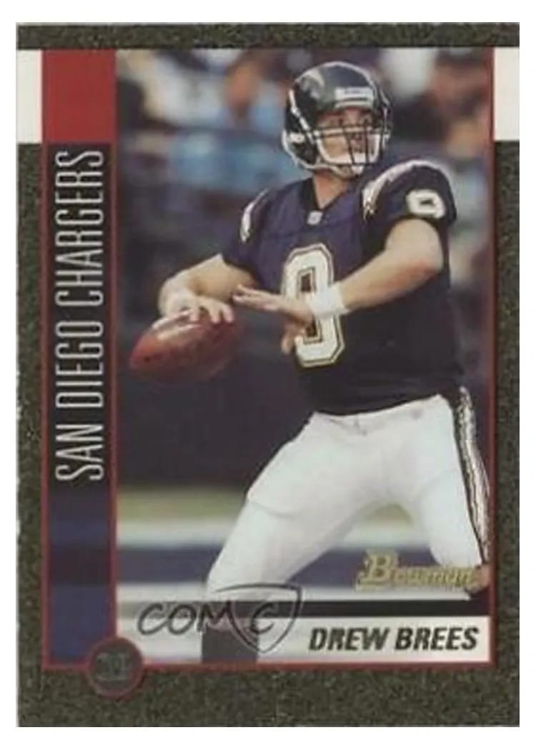 2002 Bowman Drew Brees Gold #2 card
