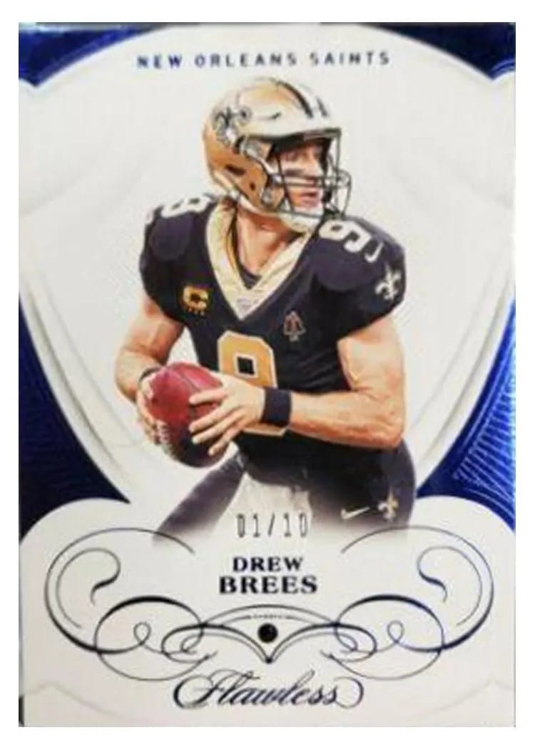 2019 Panini Flawless Base Ruby Drew Brees #42 card