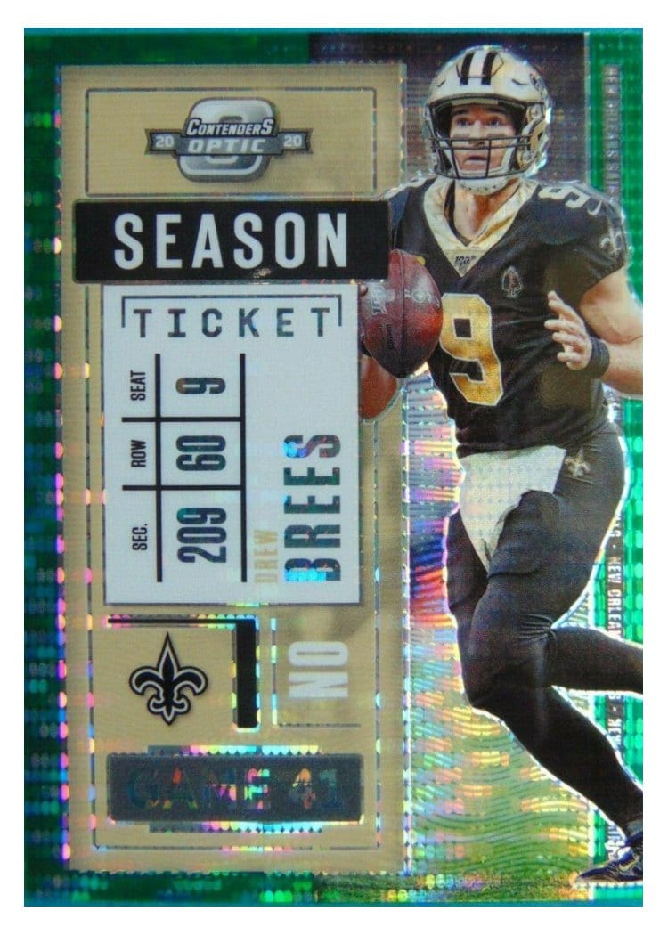 2020 Panini Contenders Optic Base Set Drew Brees Green Pulsar #41 card