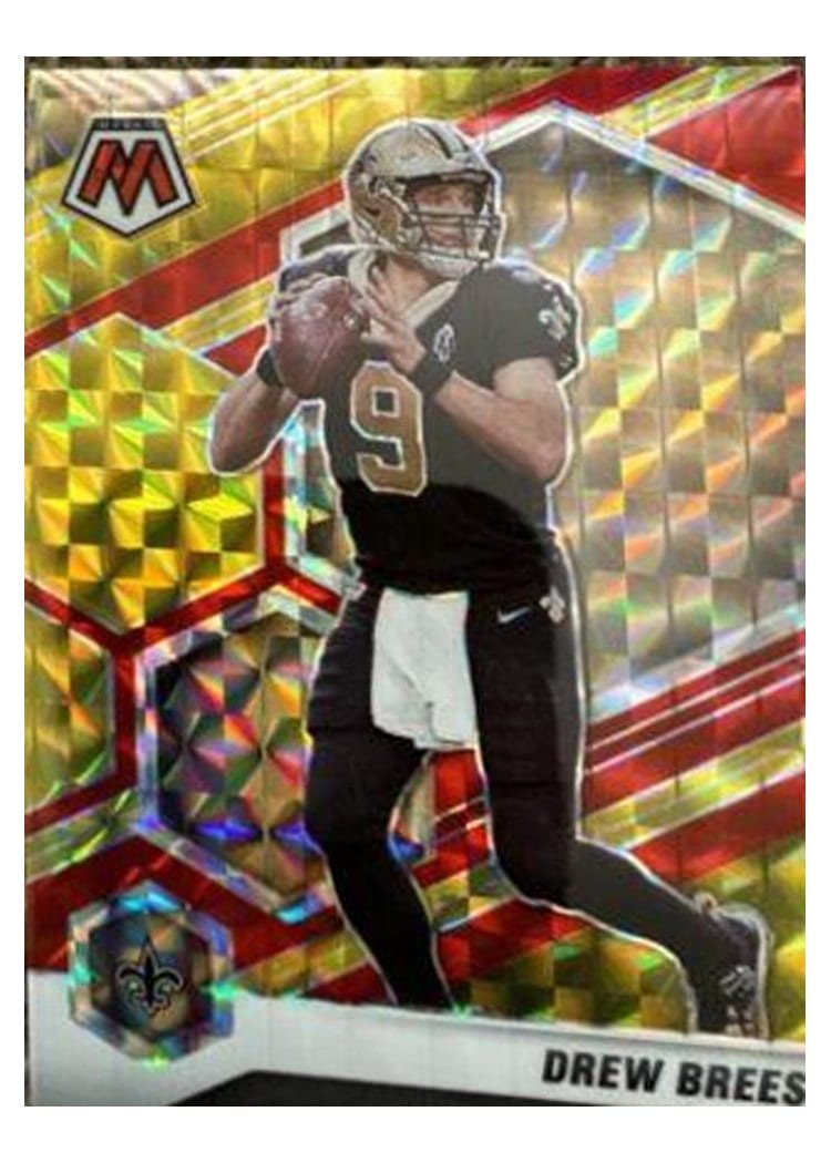 2021 Panini Mosaic Base Set Drew Brees Choice Fusion Red & Green #143 card