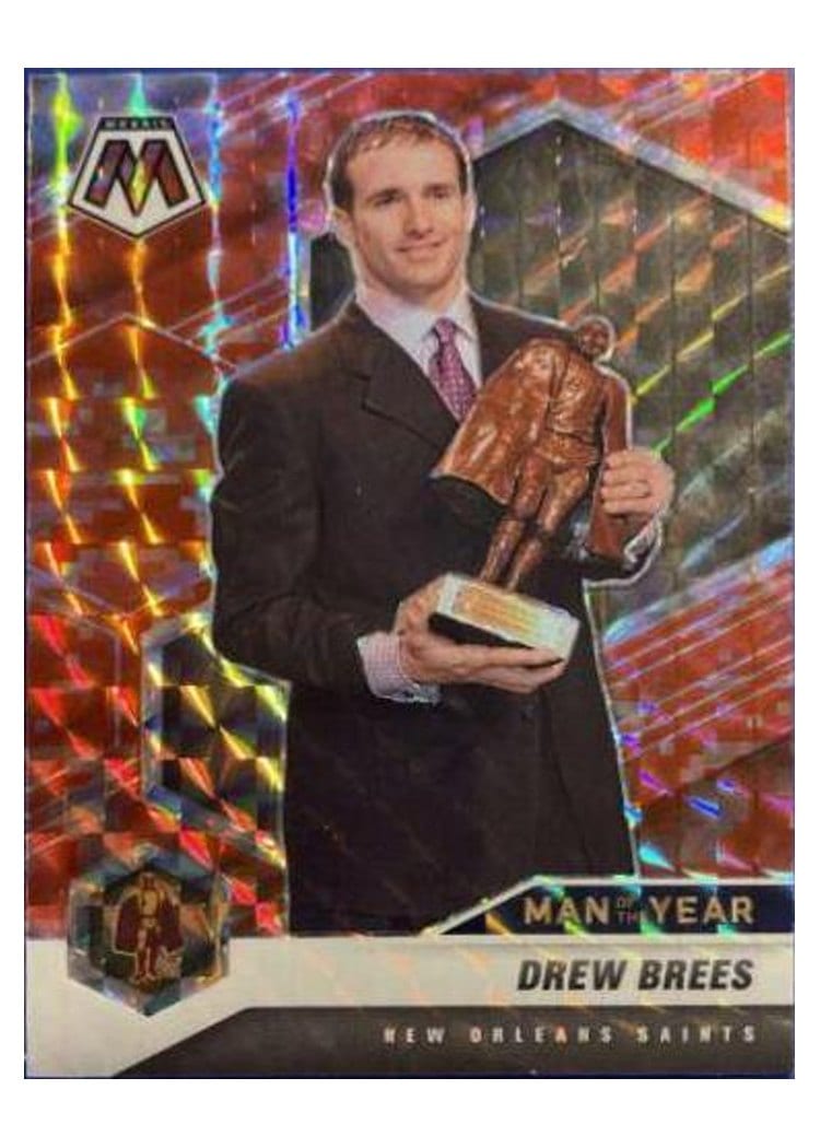 2021 Panini Mosaic Base Set Drew Brees Camo Red Mosaic #264 card