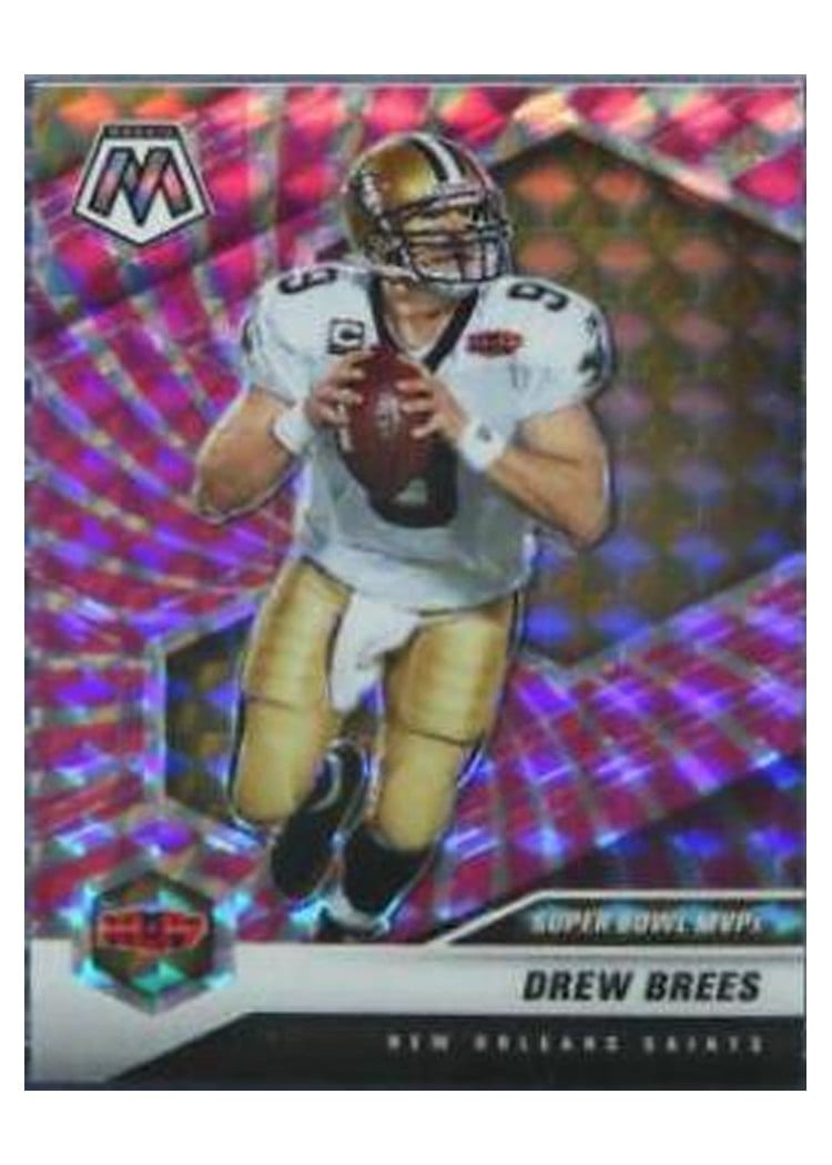 2021 Panini Mosaic Base Set Drew Brees Pink Swirl Mosaic #286 card