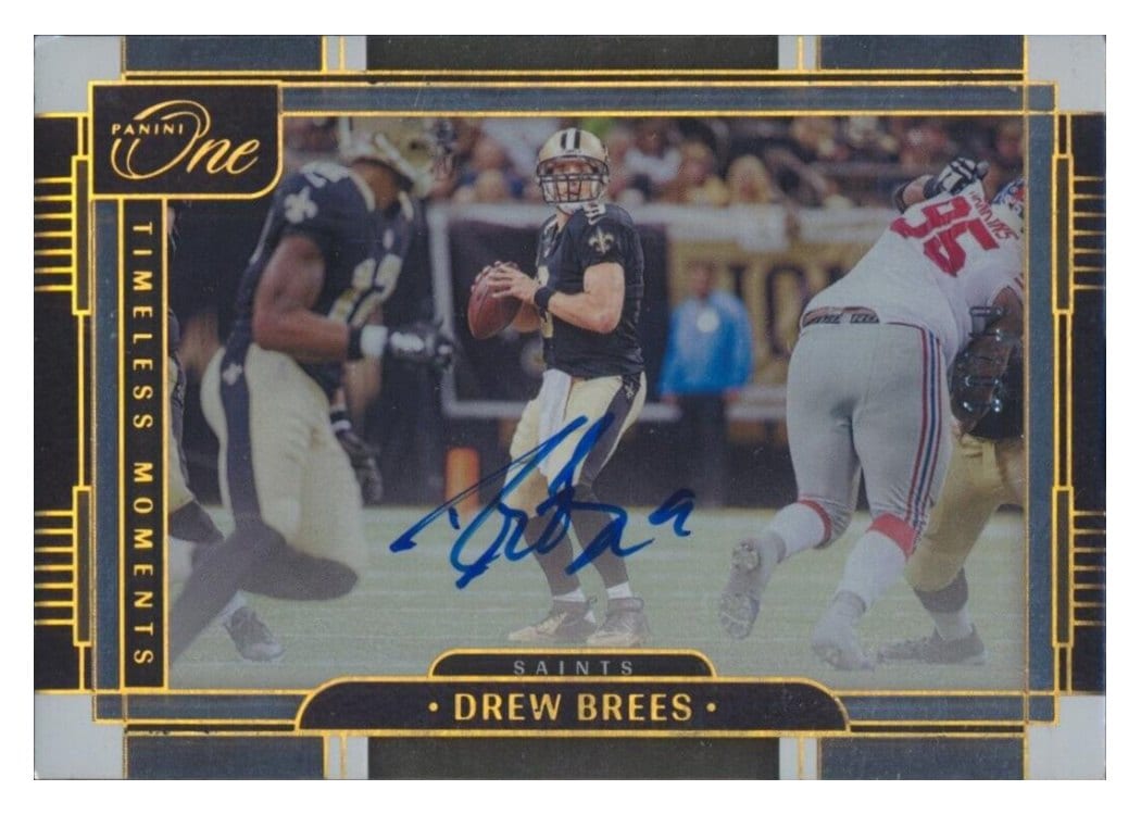 2023 Panini One Timeless Moments Autographs Drew Brees Timeless Moments Autograph #275 card