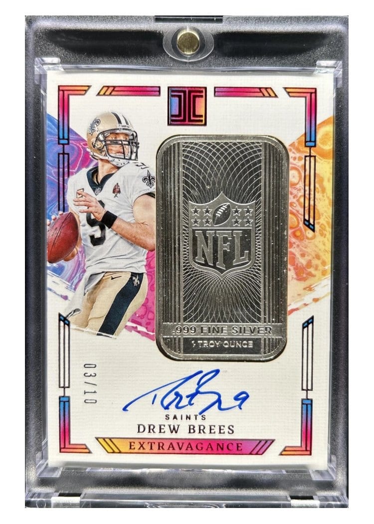 2024 Panini Impeccable Extravagance Silver Autos Drew Brees #1 card