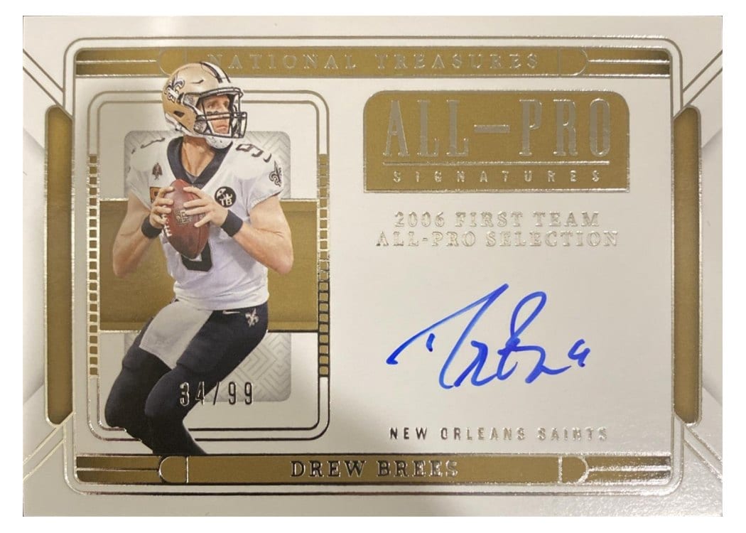 2024 Panini National Treasures All-Pro Signatures Drew Brees #1 card