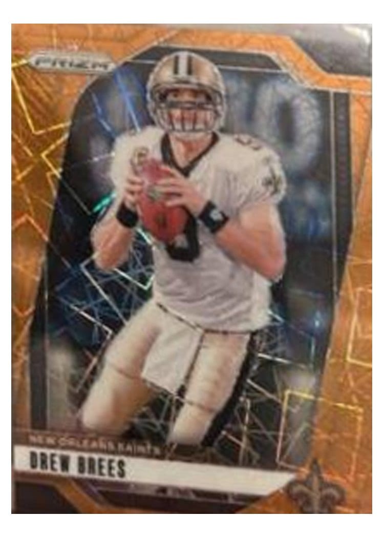 2024 Panini Prizm Base Set Drew Brees Orange Lazer #209 card