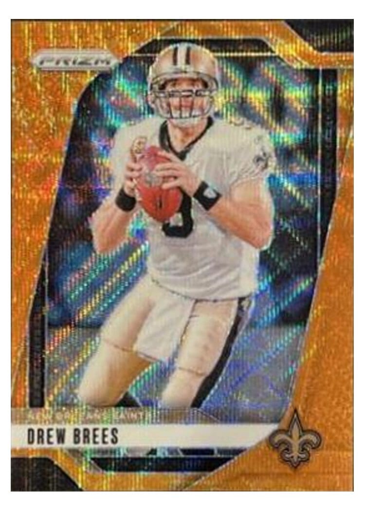 2024 Panini Prizm Base Set Drew Brees Orange Wave #209 card