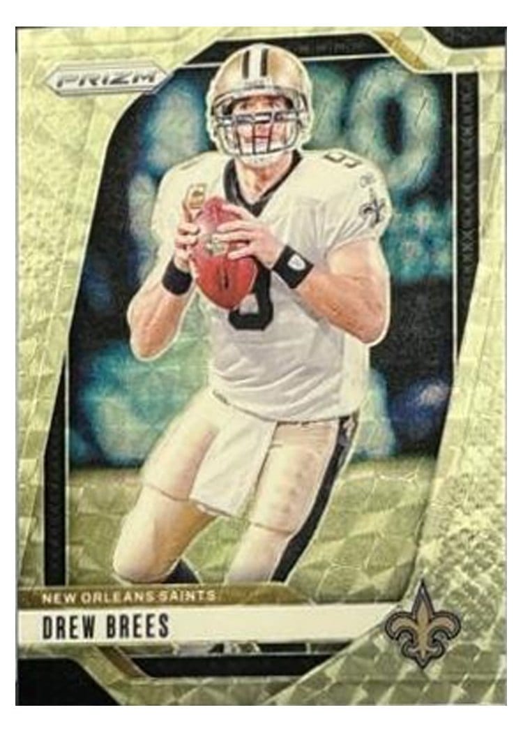 2024 Panini Prizm Base Set Drew Brees Gold Vinyl #209 card