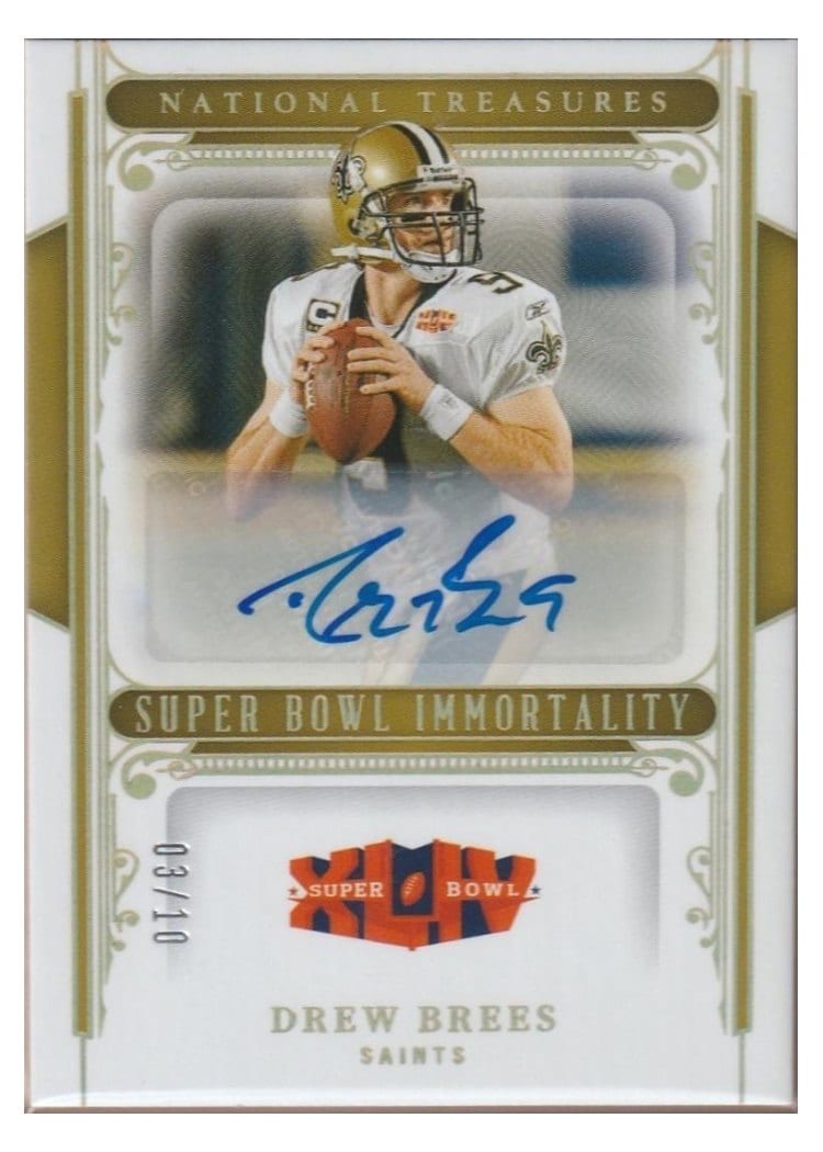 2025 Panini National Treasures Super Bowl Immortality Signatures Drew Brees #9 card