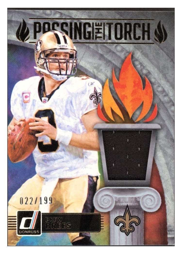 2025 Donruss Passing the Torch Jerseys Drew Brees / Tyler Shough #PTJ-NO card