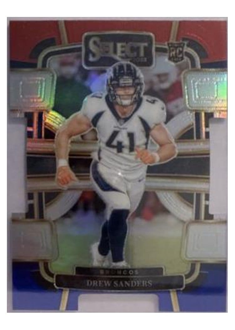 2023 Panini Select Base Set Drew Sanders Black Red Prizm Die-Cut #30 card