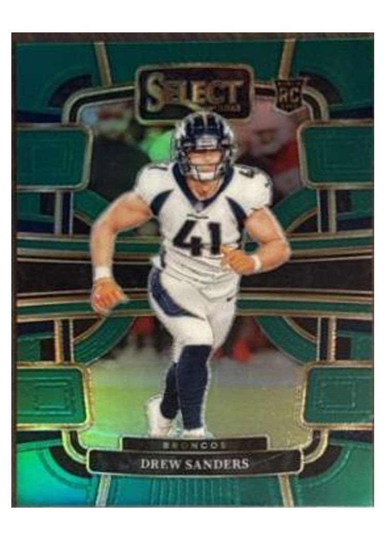 2023 Panini Select Base Set Drew Sanders Green Prizm #30 card