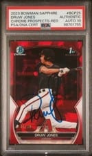 2023 Bowman Chrome Sapphire Autographs Druw Jones Red #BSPA-DJ card
