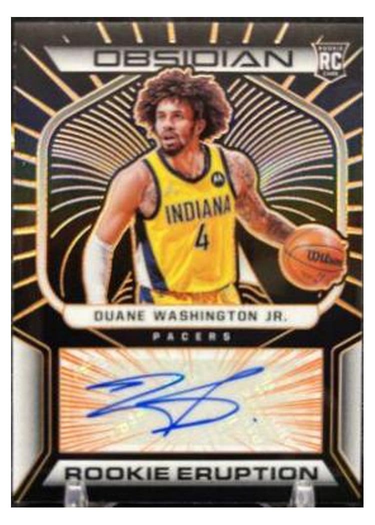 2021-22 Panini Obsidian Rookie Eruption Signatures Duane Washington Jr #RES-DWJ card