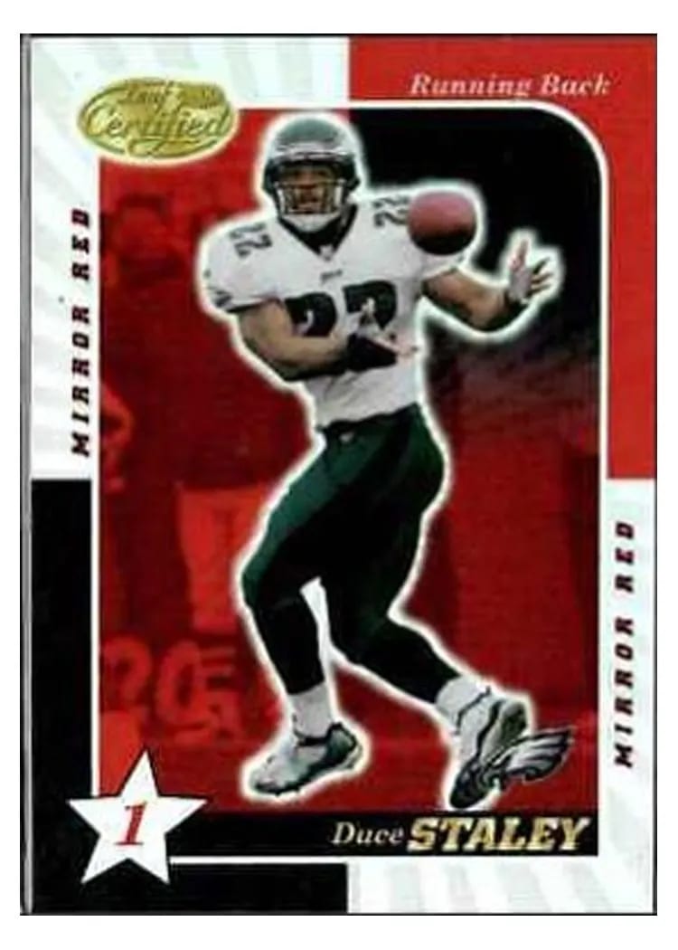 2000 Leaf Certified Duce Staley #72 card