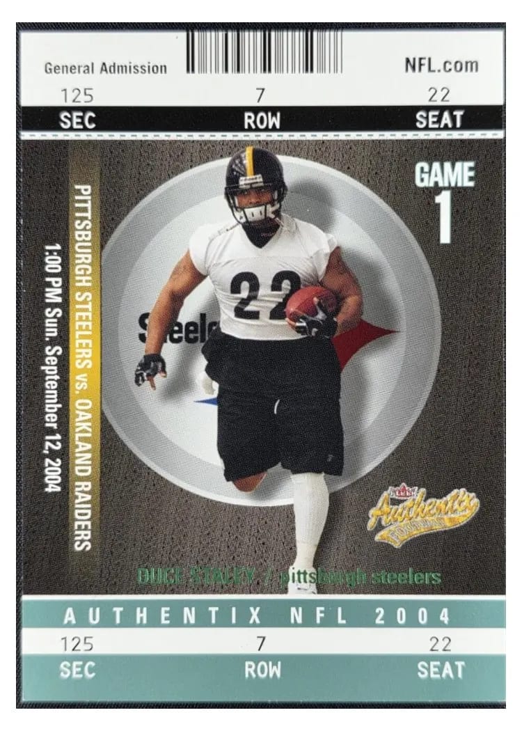 2004 Fleer Authentix Duce Staley #24 card