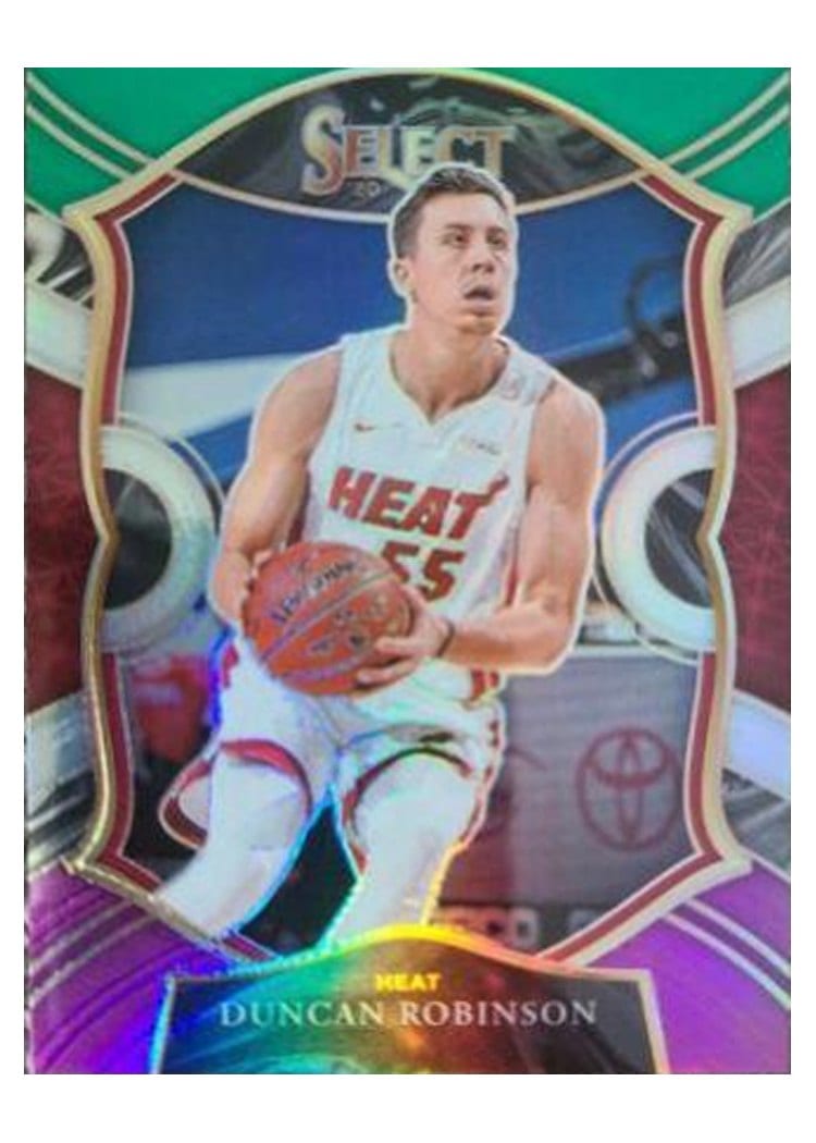 2020-21 Panini Select Base Set Duncan Robinson Green White Purple #30 card