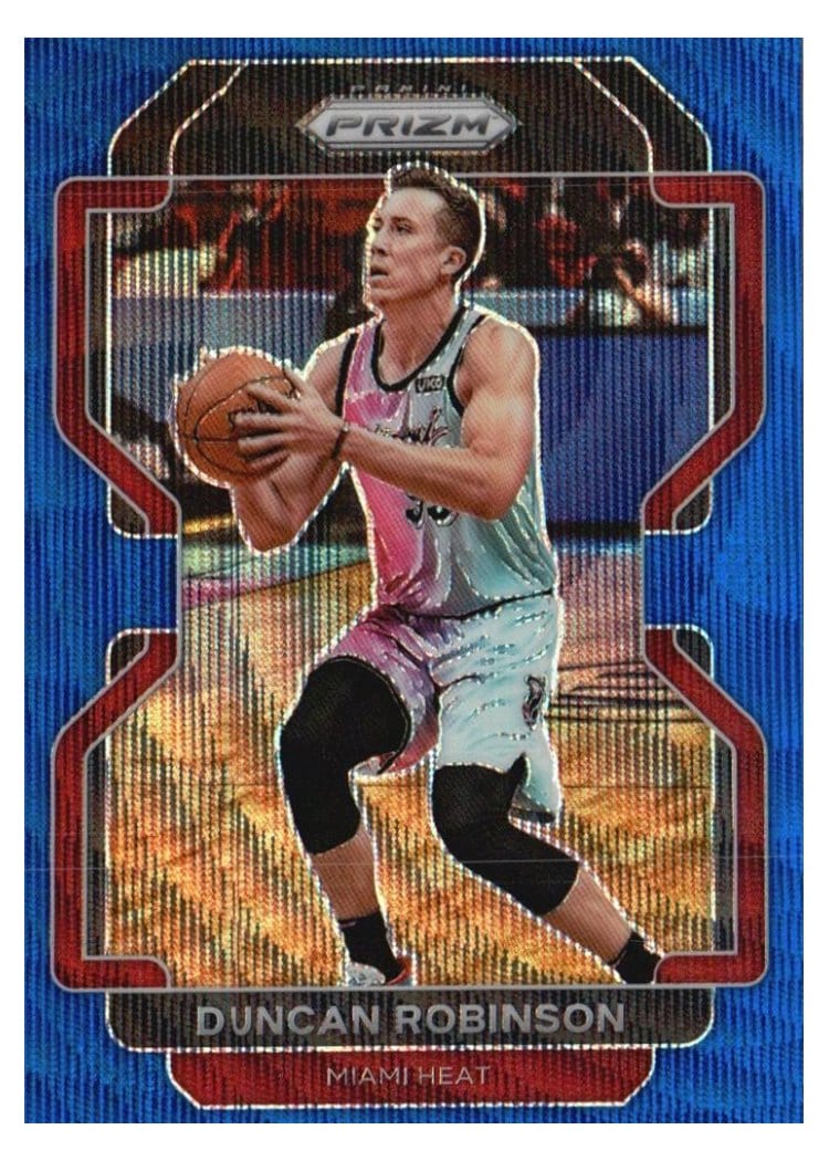 2021-22 Panini Prizm Base Set Duncan Robinson Blue Wave #81 card