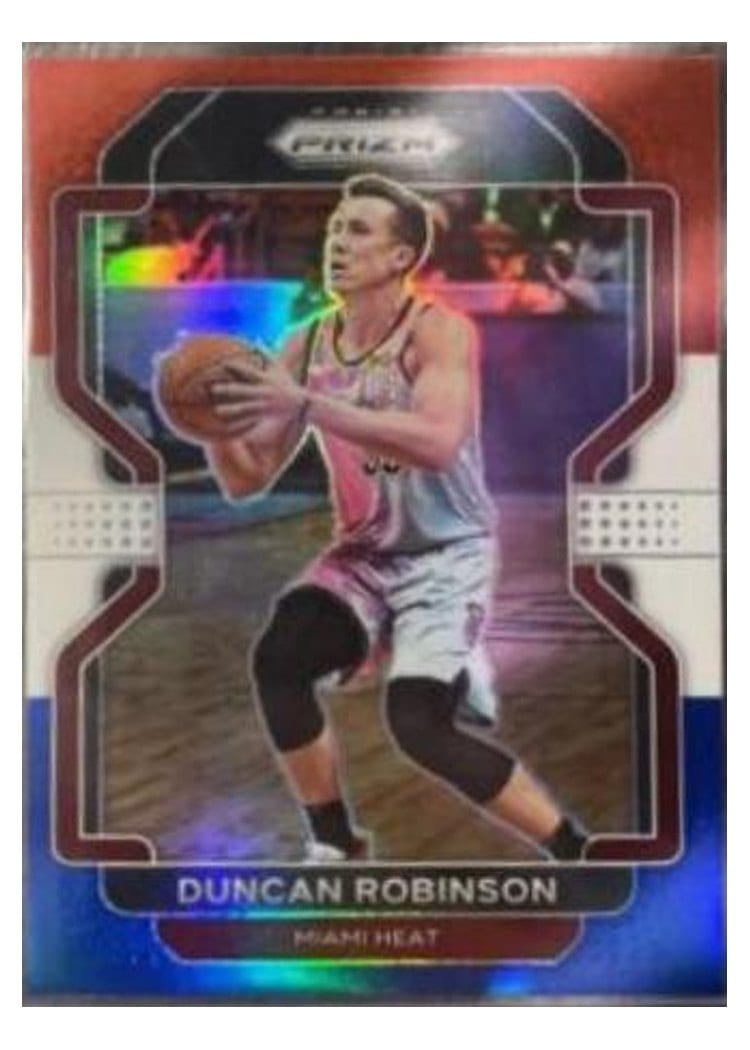 2021-22 Panini Prizm Base Set Duncan Robinson Red White Blue Prizm #81 card