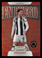 2025 Panini Prizm FIFA Club World Cup En Fuego Dusan Vlahovic #17 card