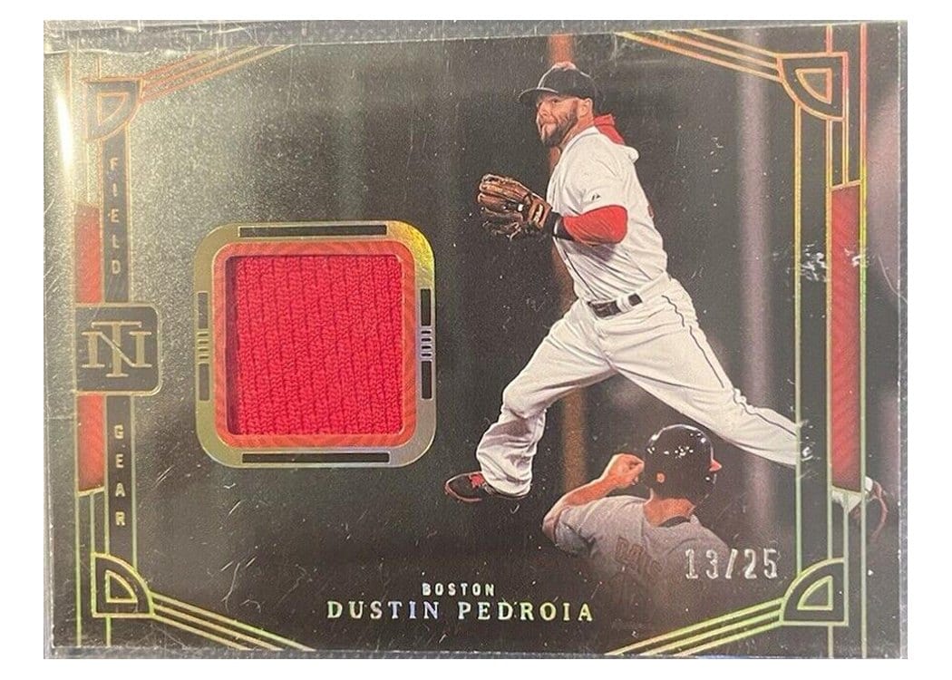 2023 Panini National Treasures Field Gear Dustin Pedroia #12 card