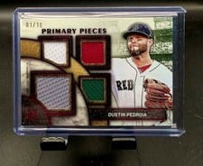 2025 Topps Museum Collection Single Player Primary Pieces Quad Relics Dustin Pedroia #SPPQ-DP card