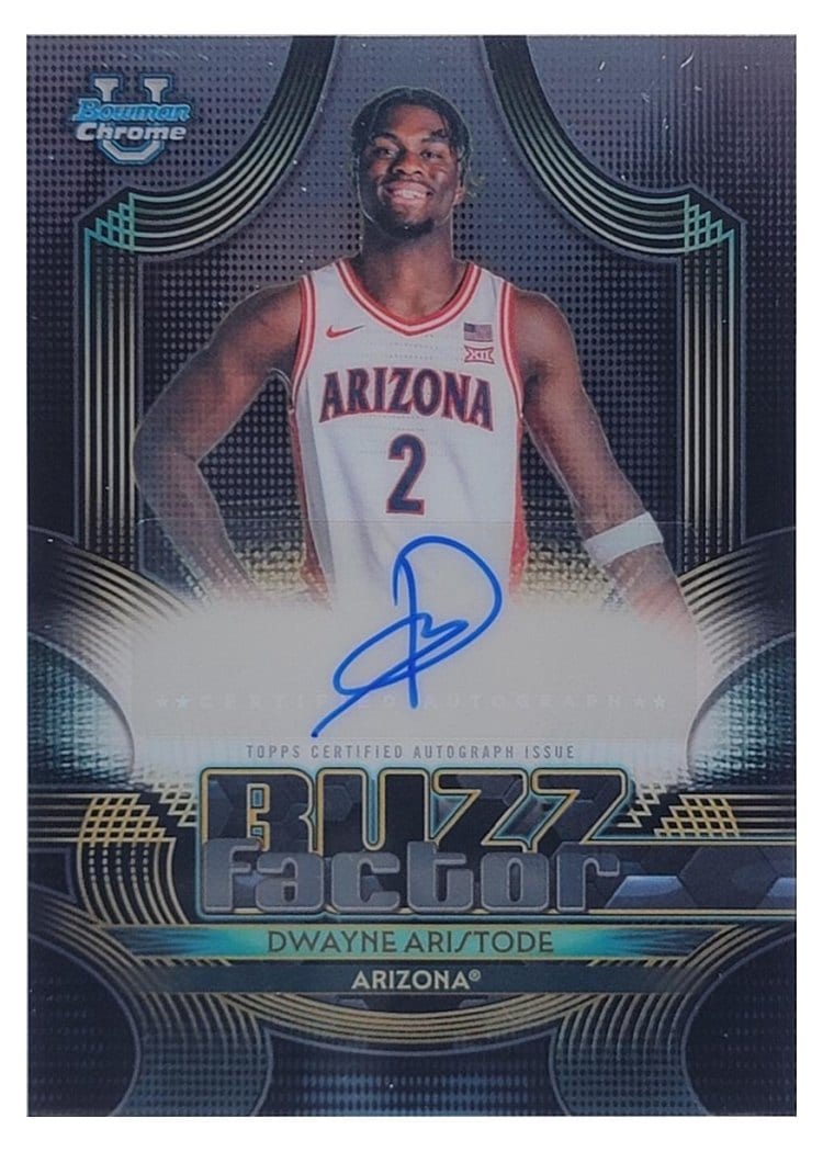 2025-26 Bowman Buzz Factor Autographs Dwayne Aristode #BZA-DA card