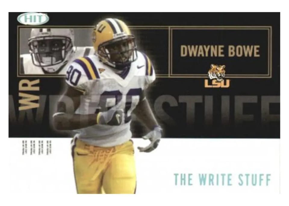 2007 Sage HIT Write Stuff Dwayne Bowe #2 card