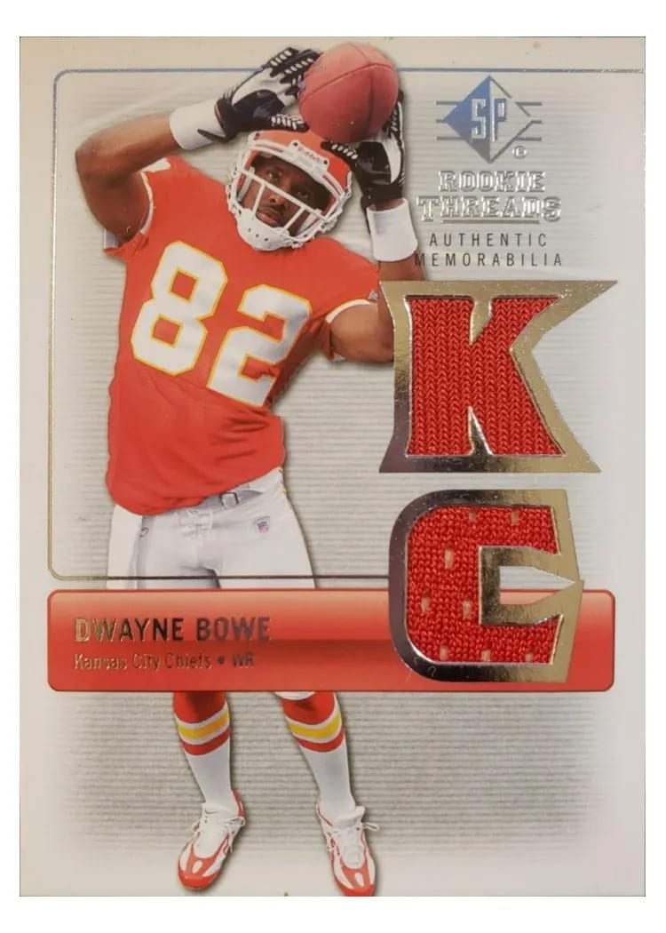 2007 SP Rookie Threads Silver Dwayne Bowe #RT-DB2 card