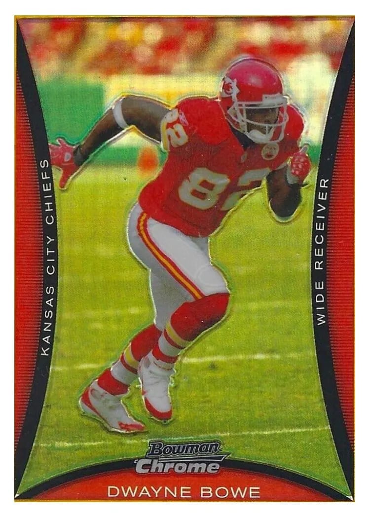 2008 Bowman Chrome Dwayne Bowe Gold Refractor #BC183 card