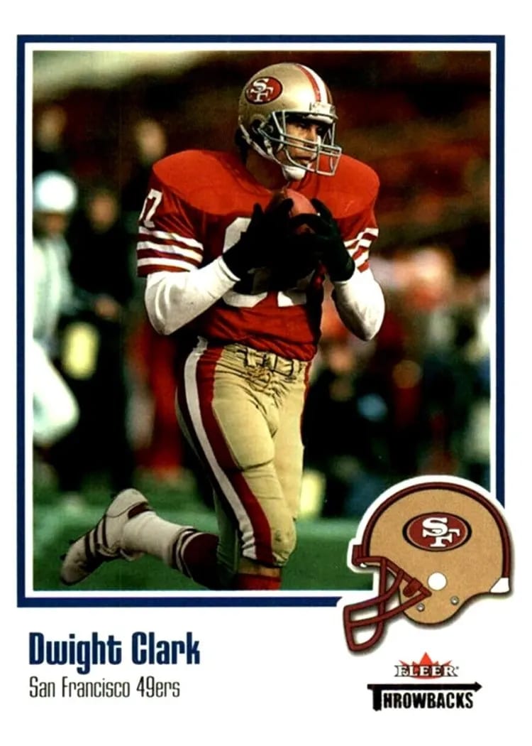 2002 Fleer Throwbacks Dwight Clark #8 card