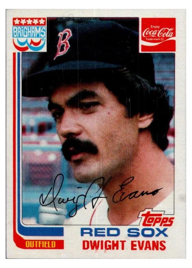 1982 Coca Cola Dwight Evans #6 card