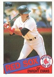 1985 Topps Base Set Dwight Evans #580 card