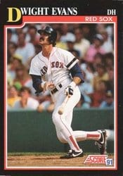 1991 Score Base Set Dwight Evans #225 card