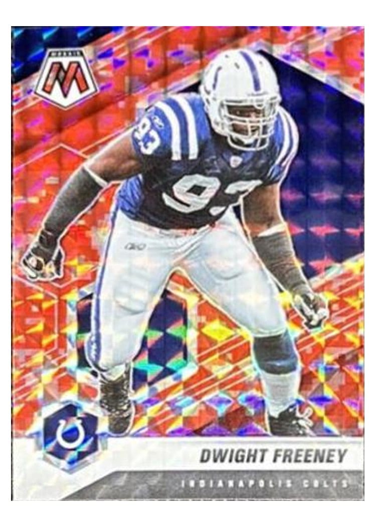 2021 Panini Mosaic Base Set Dwight Freeney Camo Red Mosaic #92 card