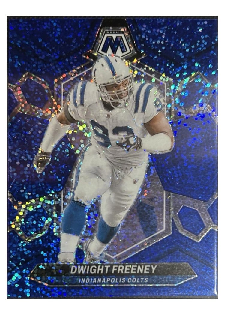 2024 Panini Mosaic Base Set Dwight Freeney Blue Sparkle #231 card