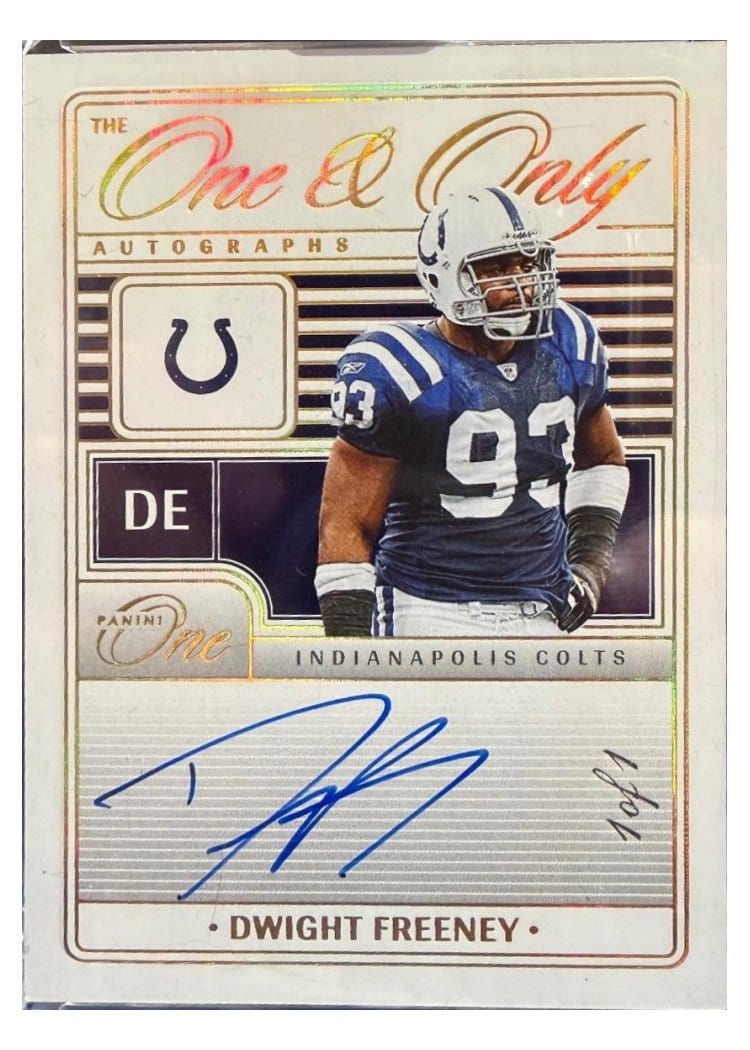 2024 Panini One The One and Only Autographs Dwight Freeney #294 card