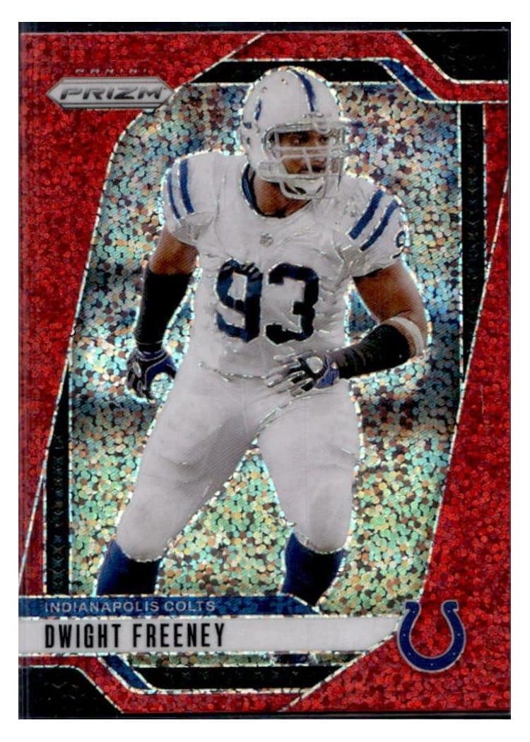 2024 Panini Prizm Base Set Dwight Freeney Red Sparkle #127 card