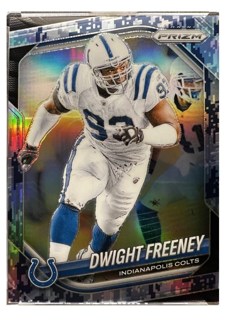 2025 Panini Prizm Base Set Dwight Freeney Navy Camo #120 card