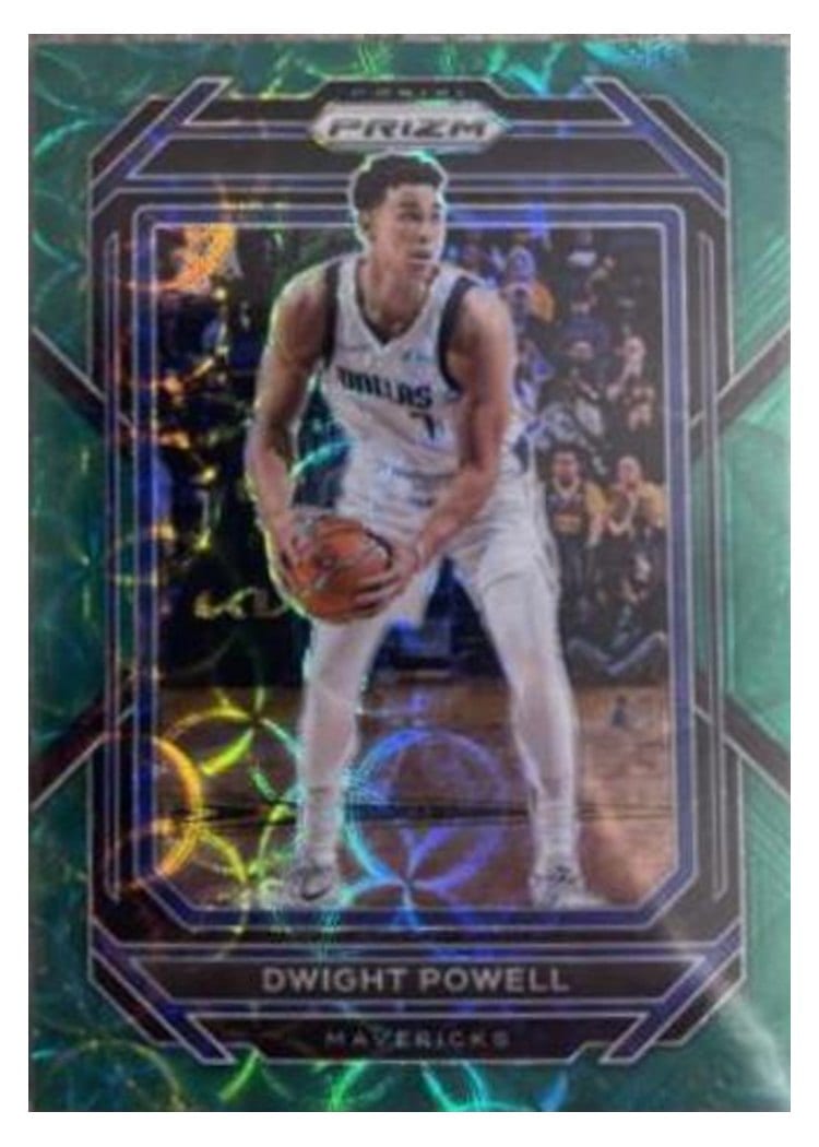 2022-23 Panini Prizm Base Set Dwight Powell Green Sparkle Prizm #187 card