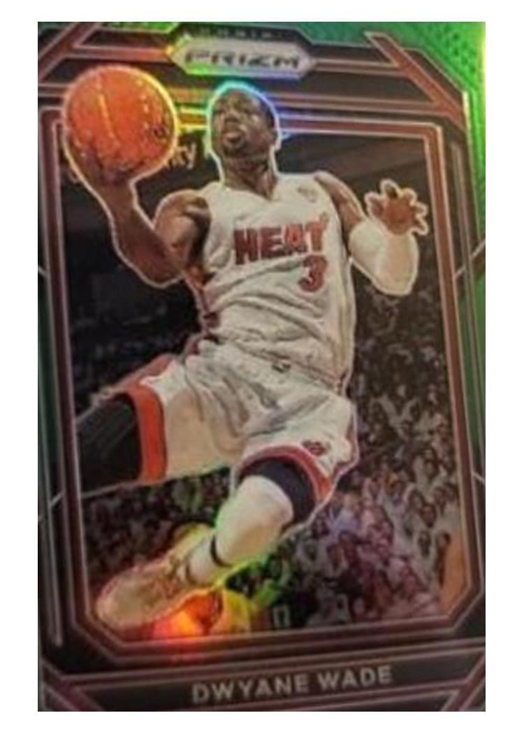 2022-23 Panini Prizm Base Set Dwyane Wade Green Prizm #294 card