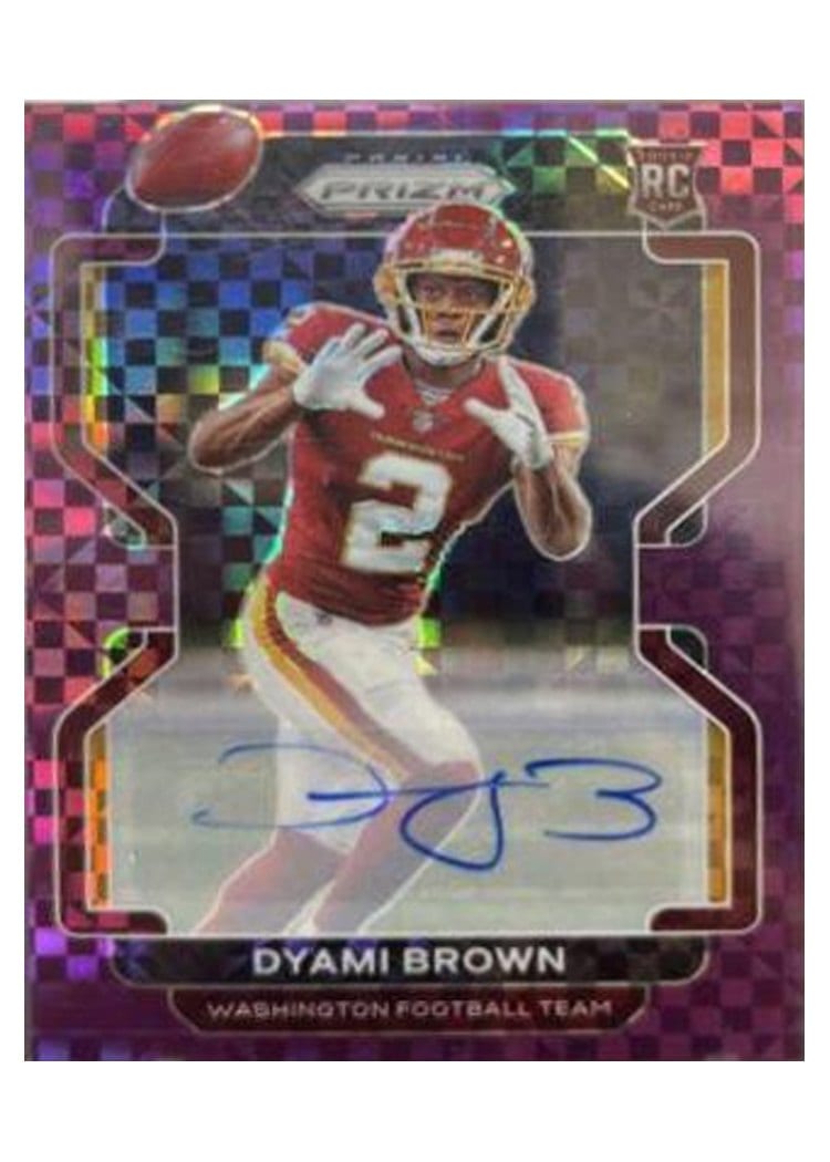 2021 Panini Prizm Base Set Dyami Brown Autograph Purple Power Prizm #353 card