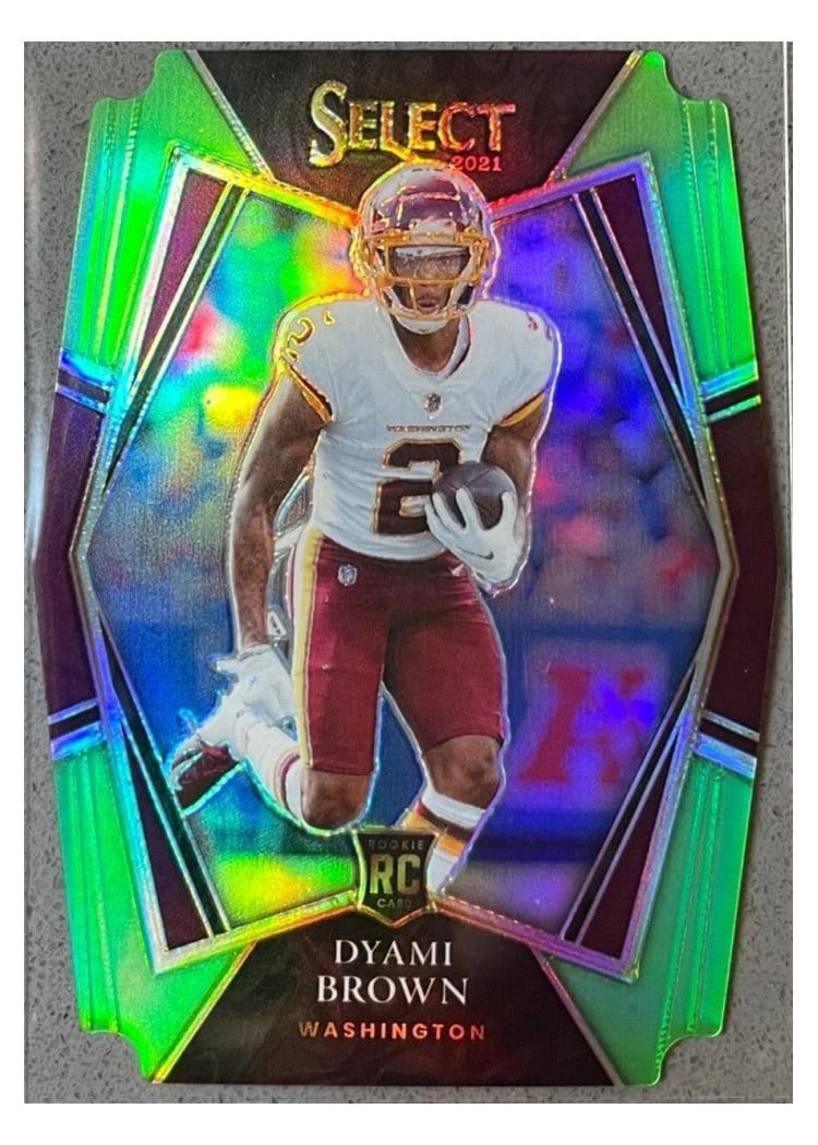 2021 Panini Select Base Set Dyami Brown Neon Green Die Cut #167 card